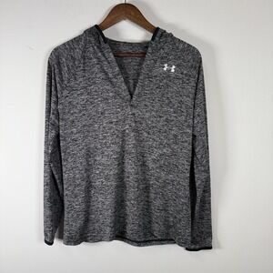 Under Armour Shirt Women MEDIUM Hoodie Tee Performance Running Hooded Top